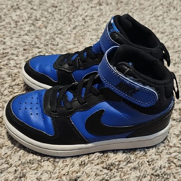 Nike Kids Black and Blue High-Top Sneakers Size 11c - Picture 4 of 6
